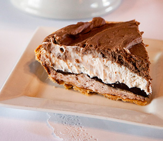 Rustic Inn Cafe's 5 layve chocolate cream pie